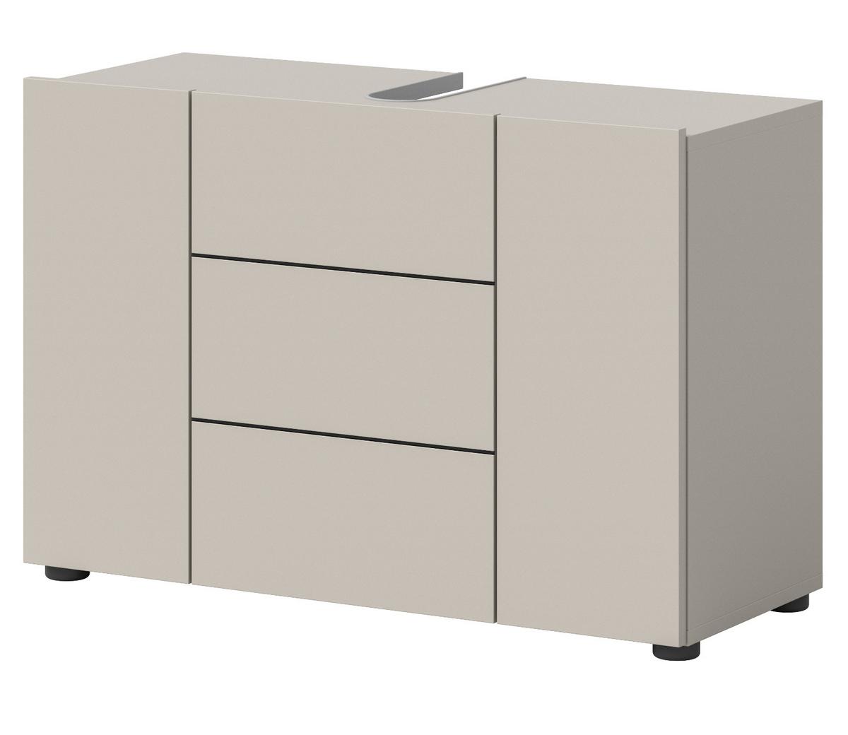 WASCHBECKENUNTERSCHRANK Kaschmir, Badezimmer Unterschrank Breite 80 cm - Kaschmir/Schwarz, Holzwerkstoff/Kunststoff (82/56/34cm) - Inn.Furn