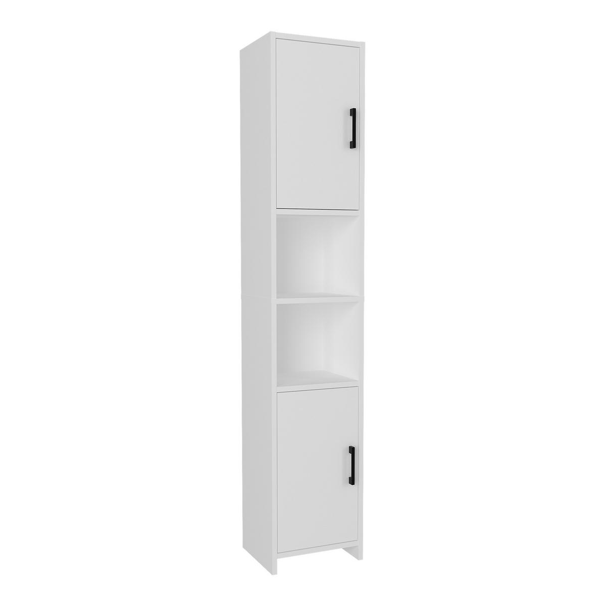 HOCHSCHRANK Rautrina - Weiß, Holzwerkstoff (35/180/30cm) - [en.casa]