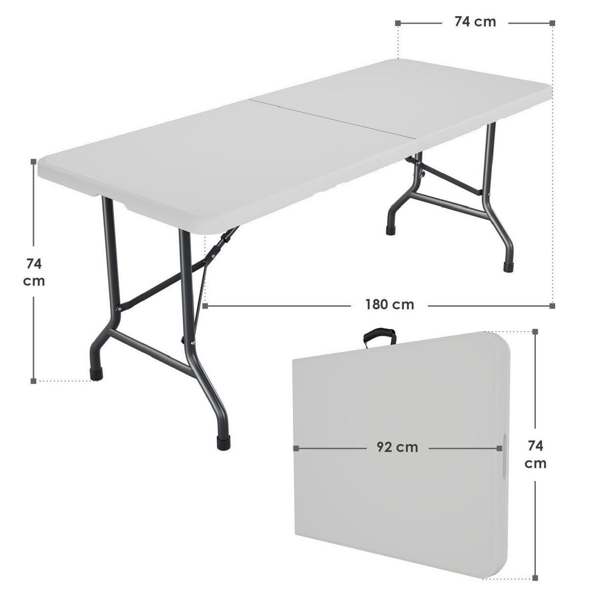 GARTENTISCH Easyfold klappbar weiß - Weiß, Kunststoff (180/74/74cm) - Juskys