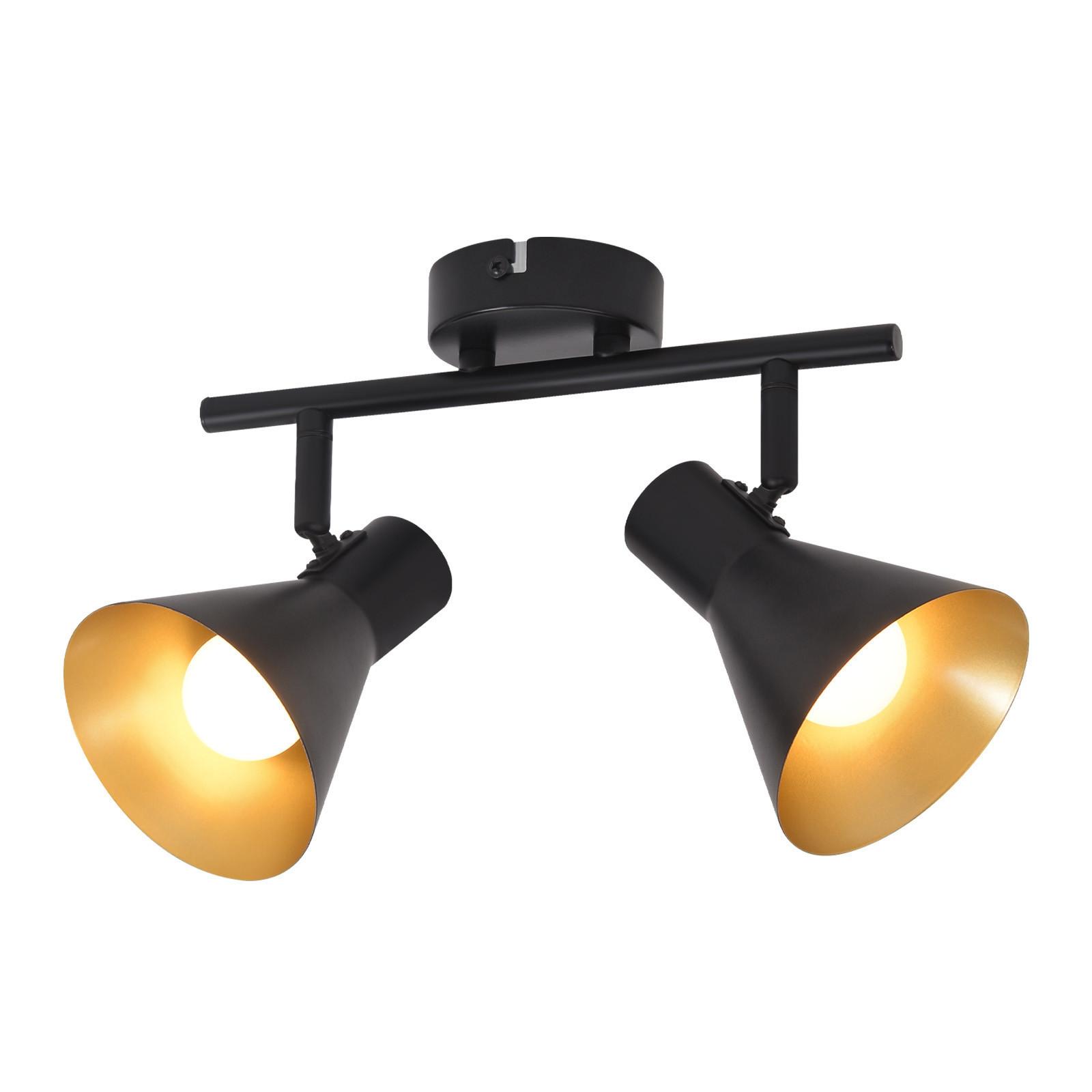DECKENSTRAHLER Welle 2-flammig 25/11/21 cm - Schwarz, Metall (25/11/21cm) - Nettlife