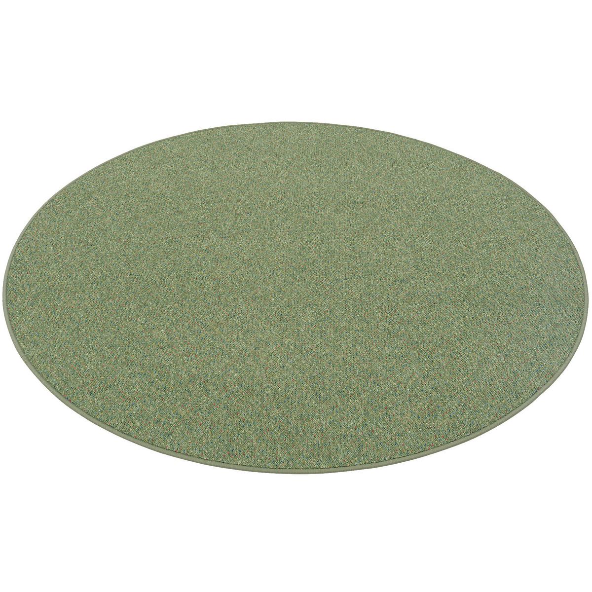 SCHLINGEN TEPPICH ALMA MELIERT RUND - Grün, Textil (160/160cm) - Snapstyle