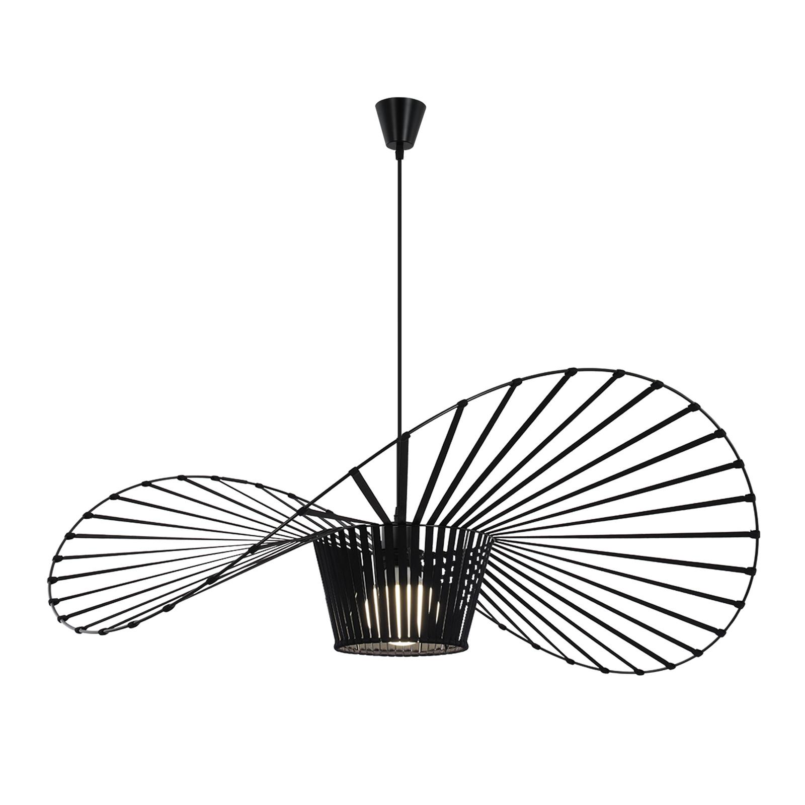 PENDELLEUCHTE Strohhut 140/140/150 cm - Schwarz, Metall (140/140/150cm) - Nettlife