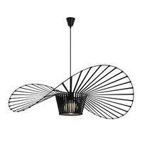 PENDELLEUCHTE Strohhut 140/140/150 cm - Schwarz, Metall (140/140/150cm) - Nettlife