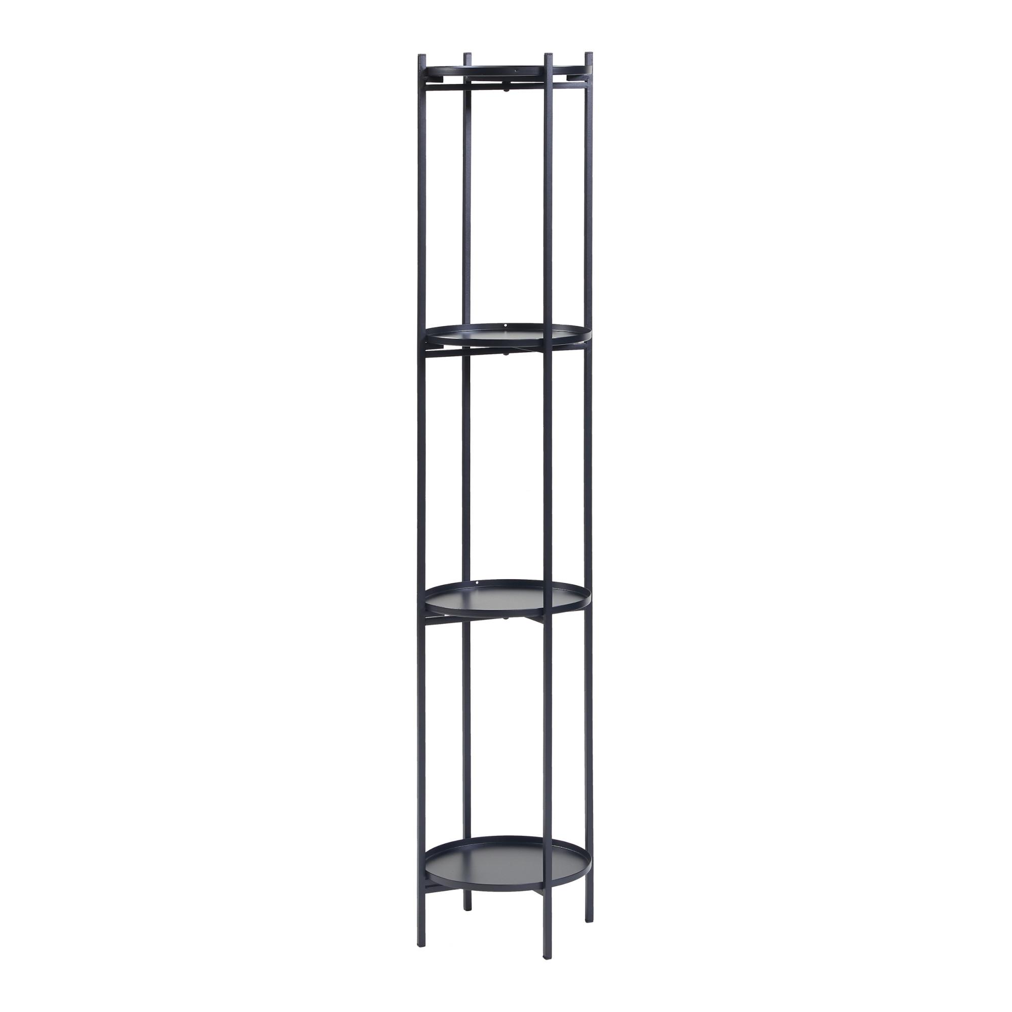 PFLANZENREGAL Tuusula - Schwarz, Metall (25/25/134cm) - [en.casa]