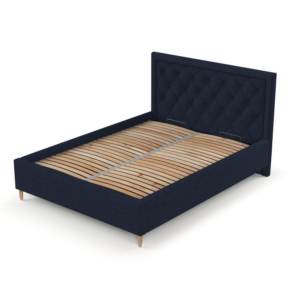 POLSTERBETT Lido 180/200 cm Marineblau im Riva Stoff - Naturfarben/Dunkelblau, Holz/Holzwerkstoff (180/200cm) - AltaBeds