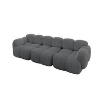 3-SITZER modulares Sofa Miko-S2 300x118x75 cm Dunkelgrau Cord - Graphitfarben/Schwarz, Holzwerkstoff/Kunststoff (300/75/118cm) - ALTDECOR