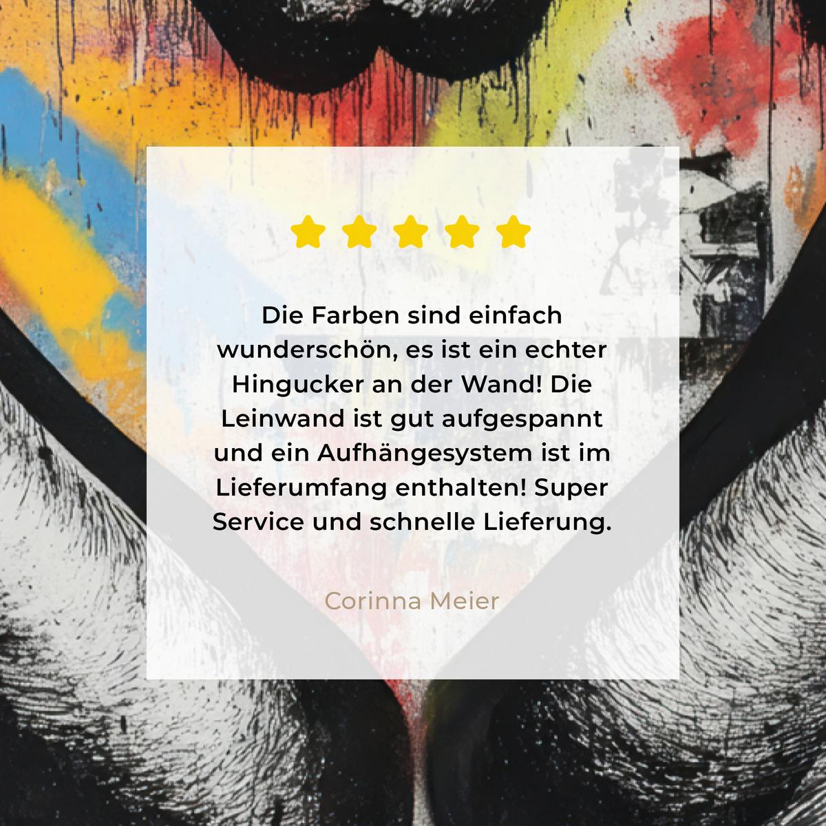 LEINWANDBILD Hände - Herz - Straßenkunst - Graffiti Deko Groß 90x140 cm - Multicolor, Textil (90/140cm) - MuchoWow