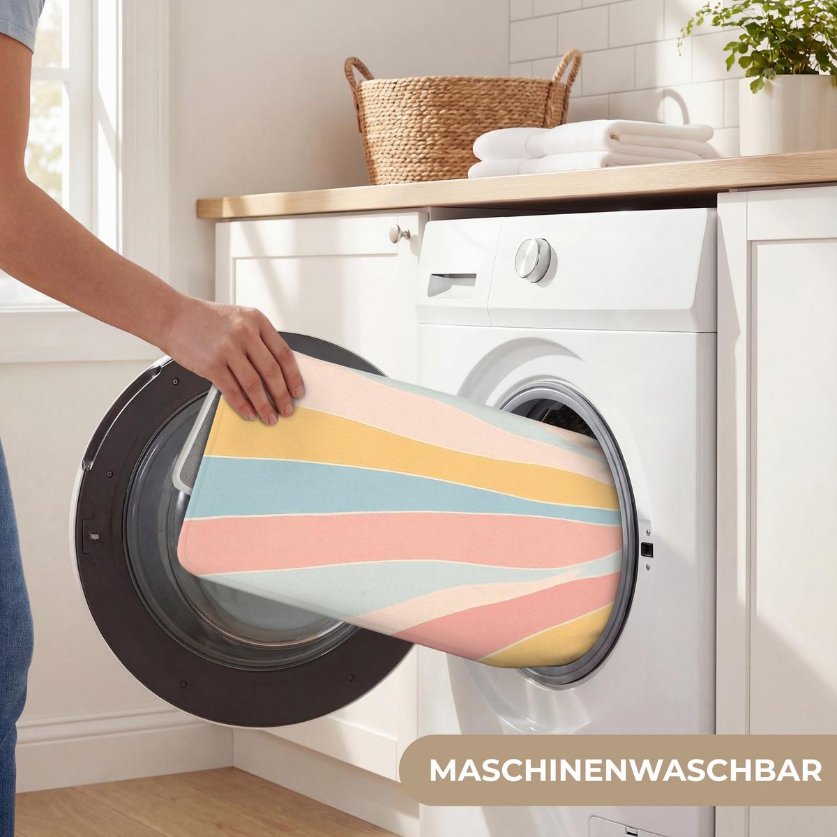 WC-VORLEGER Illustration - Sonne - Pastellfarben WC Teppich 50x80 cm - Pastellblau, Textil (50/1cm) - OnlyWow
