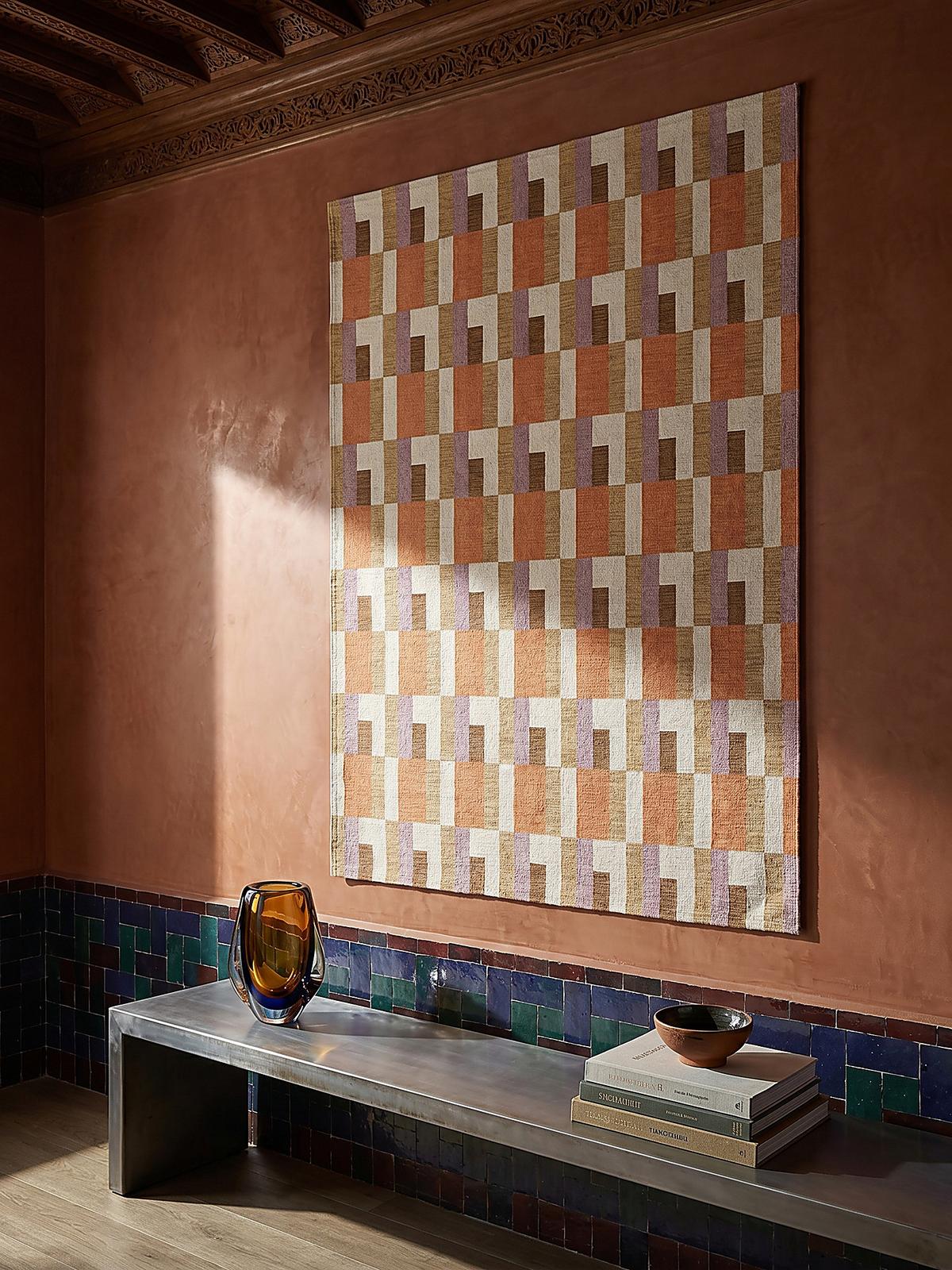 TEPPICH COQUET, geometrisch, Orange-Natur, 120 x 170 cm - Orange, Textil (170/120cm) - KADIMA DESIGN