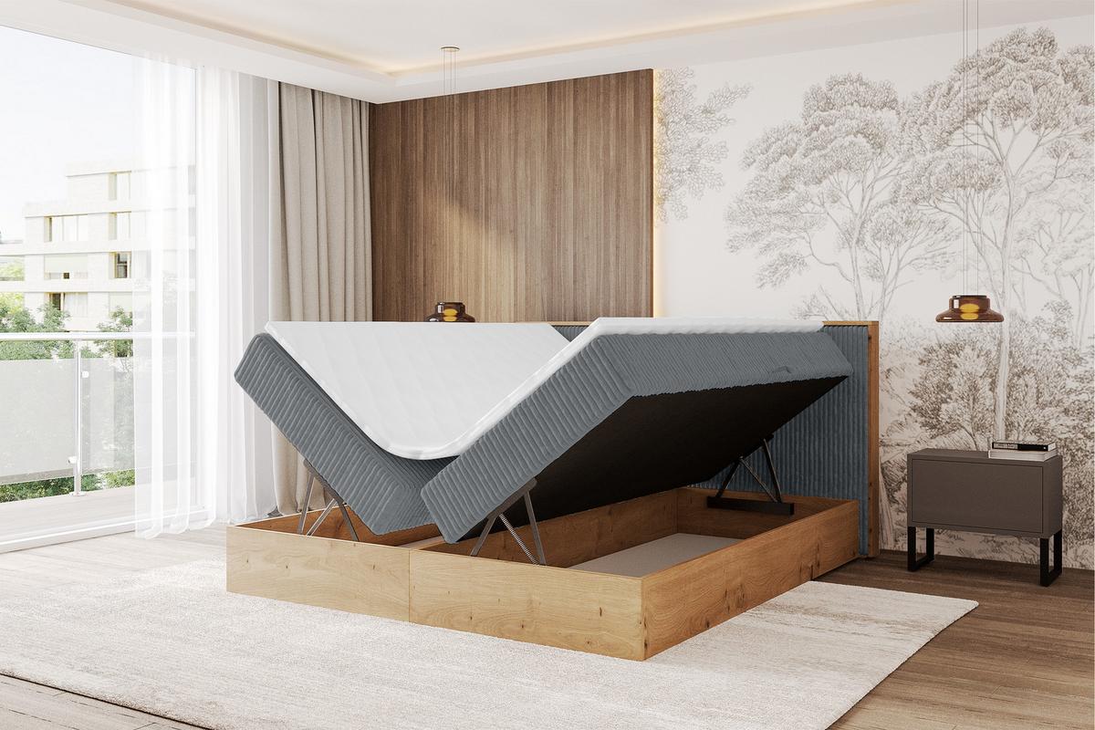 BOXBETT LOLLI9 - 200x200 - H4 Dunkelgrau - Dunkelgrau, Holzwerkstoff (200/200cm) - ALTDECOR