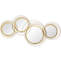 SPIEGEL-SET für Wanddekoration, Wohnzimmerdeko mit 4 runden Spiegel, Metall - Goldfarben, Metall (4/56/107cm) - HOMCOM