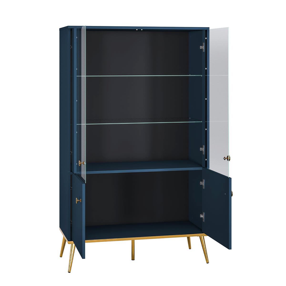VITRINE Thalia Blau - Blau, Holzwerkstoff (92/152/40cm) - Petits-meubles