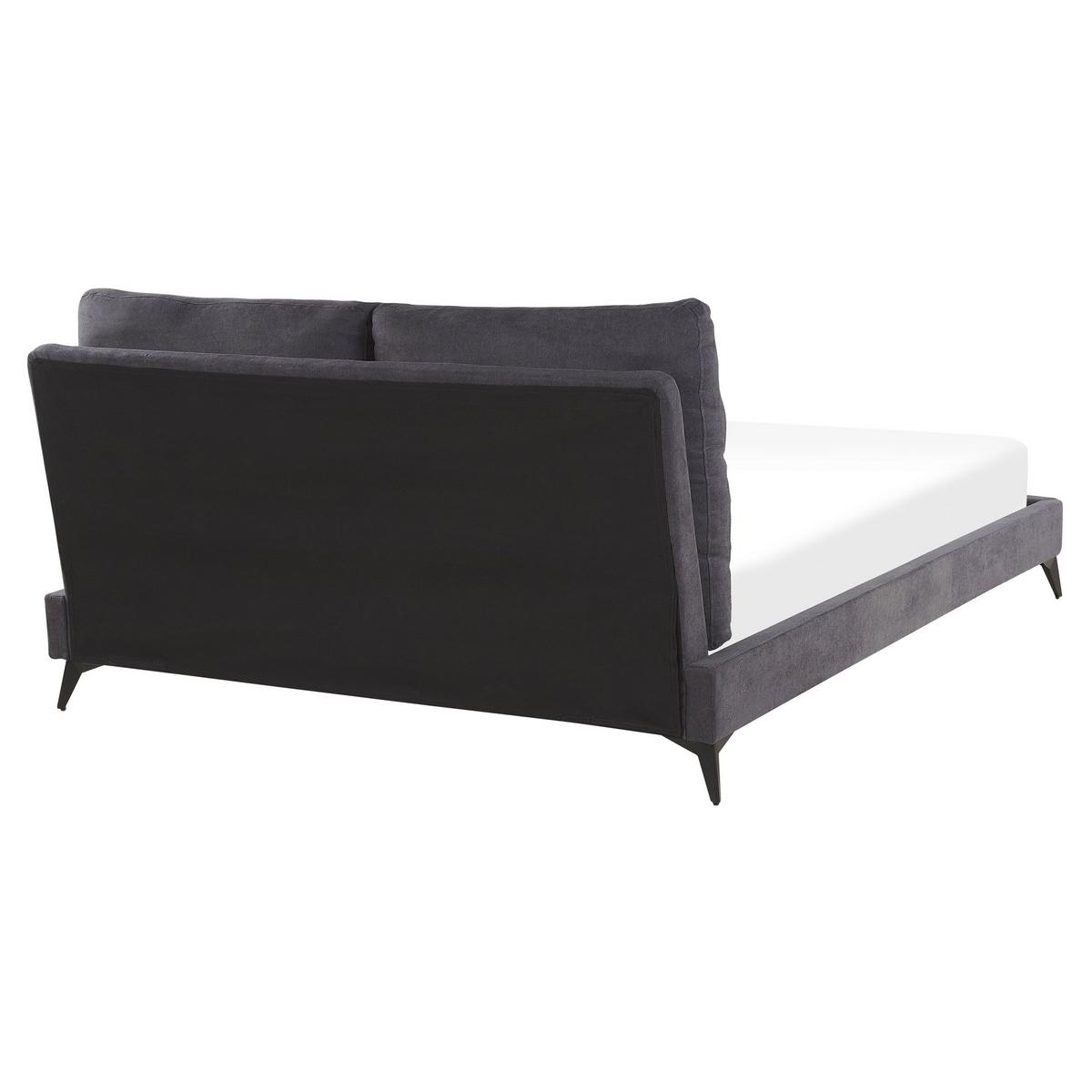 POLSTERBETT 160/200cm Dunkelgrau Melle - Dunkelgrau, Textil (160/200cm) - Beliani