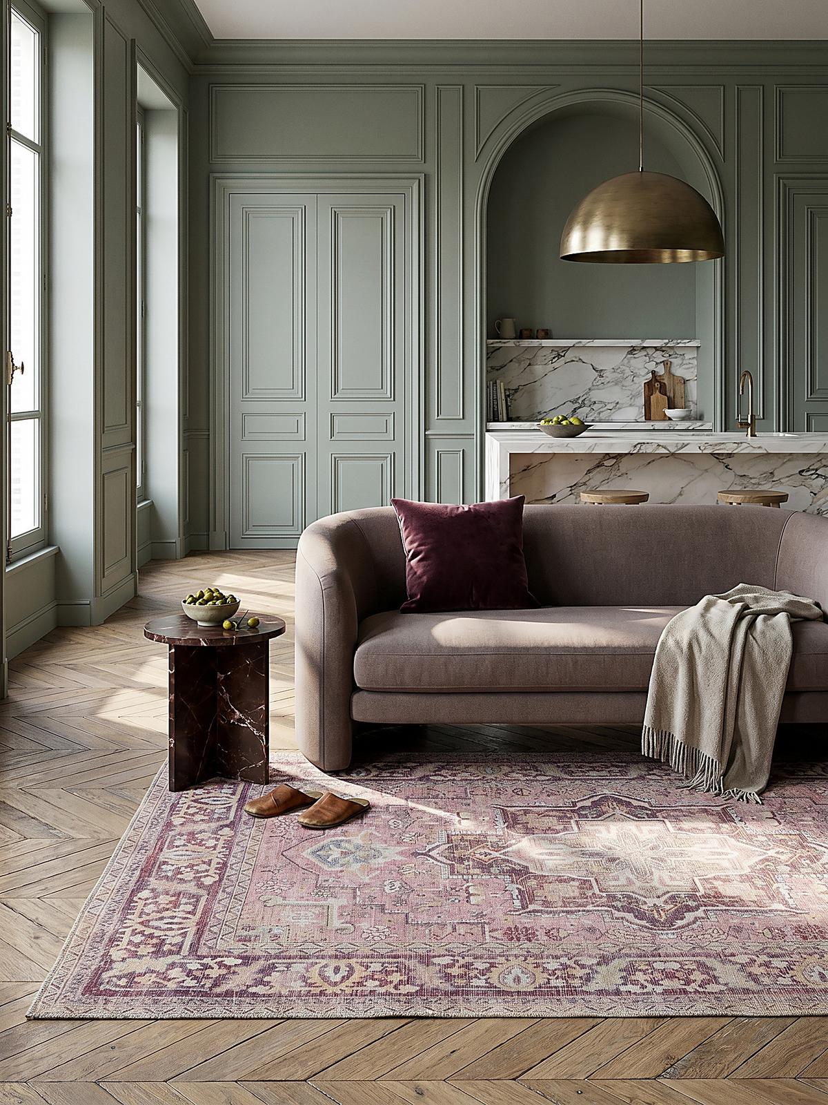 TEPPICH Waschbar HALD, klassisch im Vintage-Stil, Rosa, 80 x 150 cm - Rosa, Textil (150/80cm) - KADIMA DESIGN