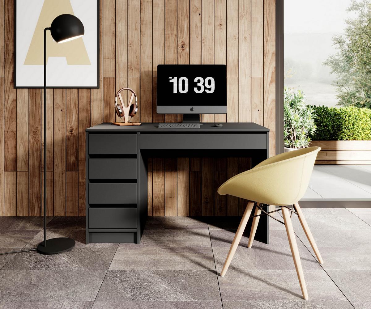 SCHREIBTISCH ESTE 120x55x75 cm Bürotisch Computertisch, Anthrazit - Anthrazit, Holzwerkstoff (55/120/75cm) - MASSENO