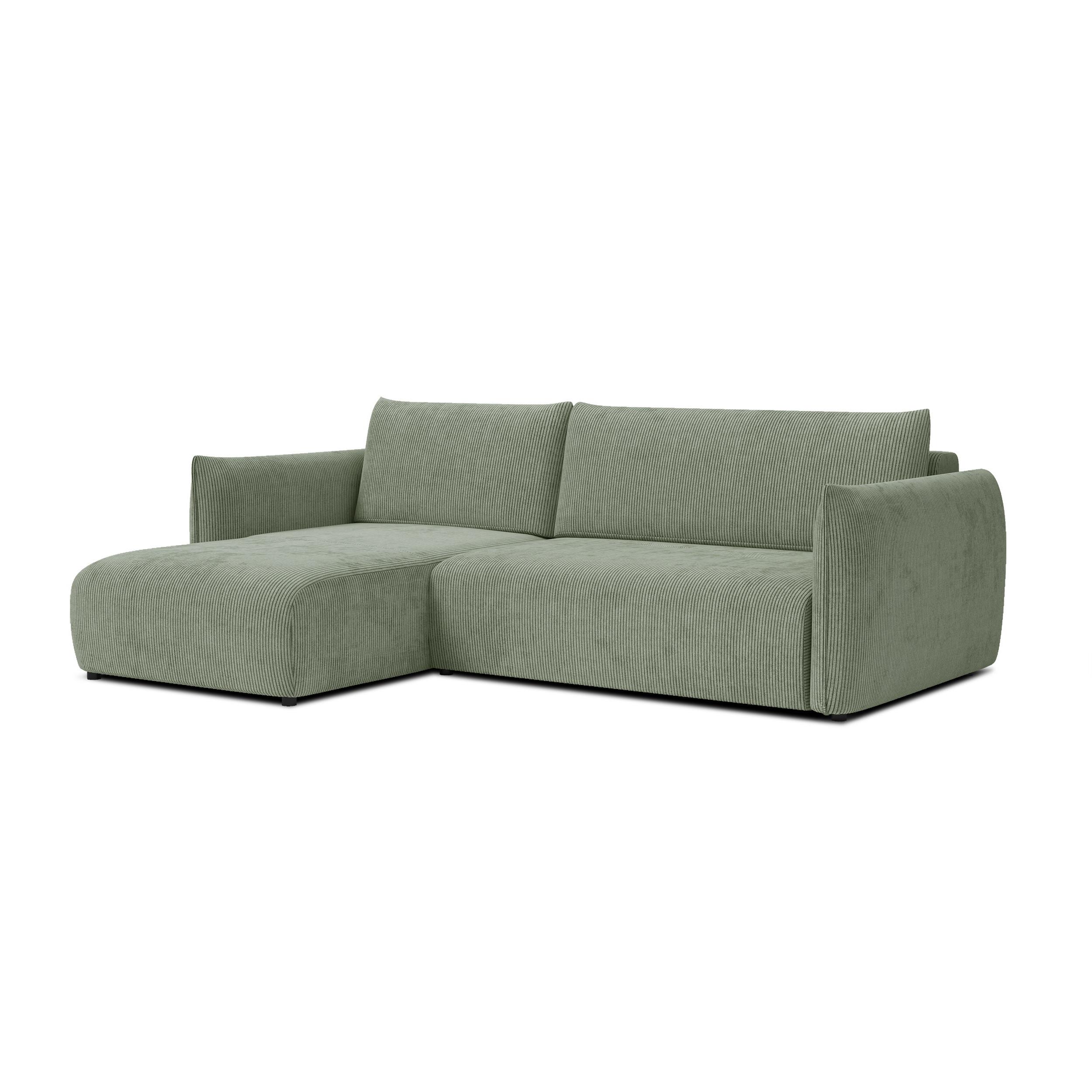 ECKSOFA TAUER 3-Sitzer rechts, mint - Schwarz/Grün, Holz/Textil (248/173cm) - Wozimo