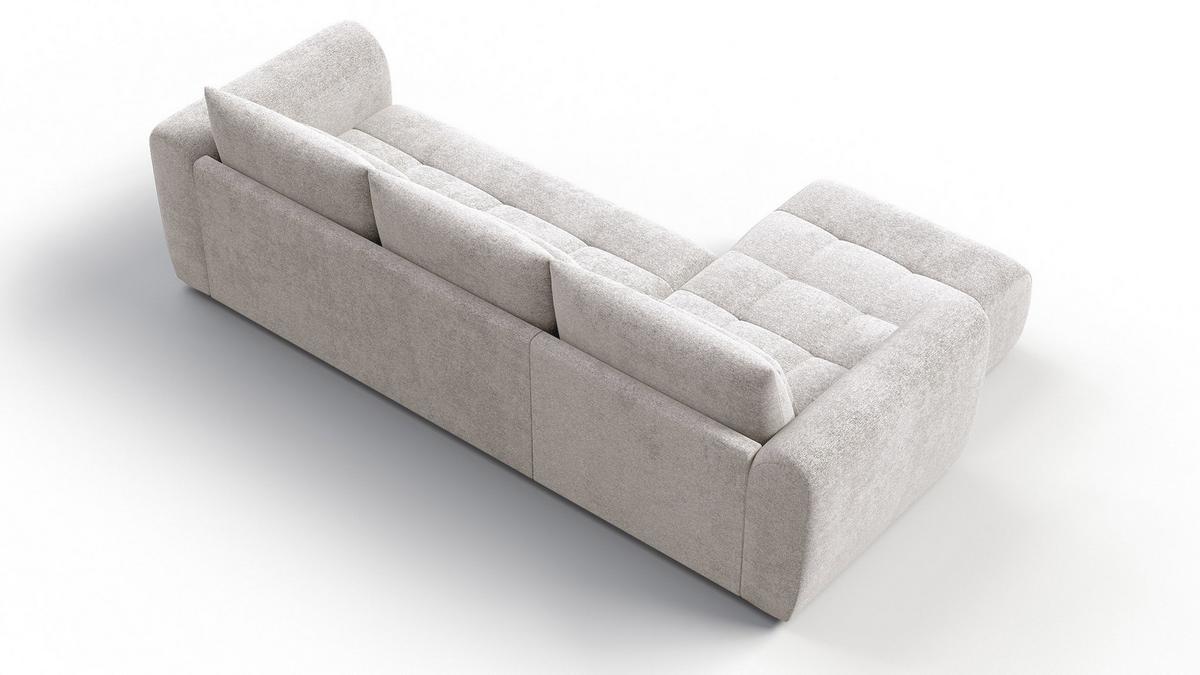 ECKSOFA SORENO 4-Sitzer, ecru - Ecru/Schwarz, Holz/Textil (293/171cm) - Wozimo