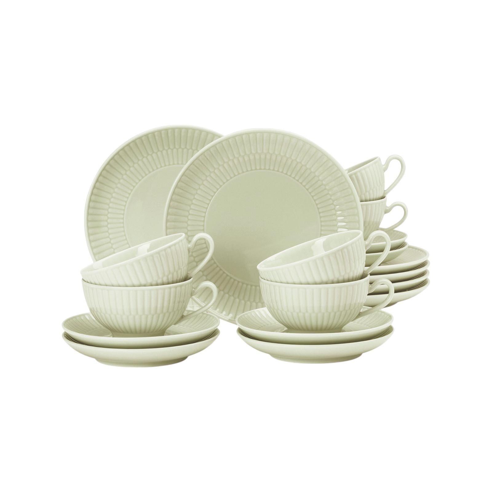 TEESERVICE Amina Seladon 18-tlg. - Grün, Keramik (2/2/2cm) - Seltmann Weiden