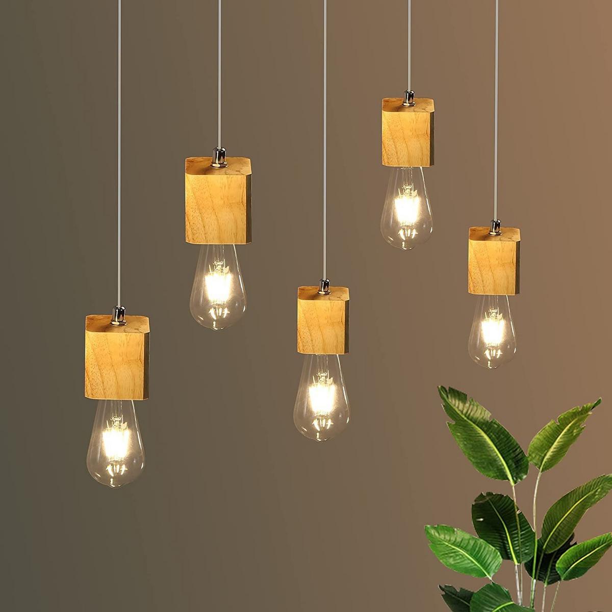 PENDELLEUCHTE Brunhilde 60/6/6 cm - Braun, Holz (60/6/6cm) - Nettlife