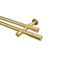 GARDINENSTANGE Prestige Elanto 480 cm (geteilt in 3 x 160 cm), 2-läufig (ohne Ringe), 20 mm Ø Messing-Optik - Messingfarben, Metall (480cm) - INTERDECO