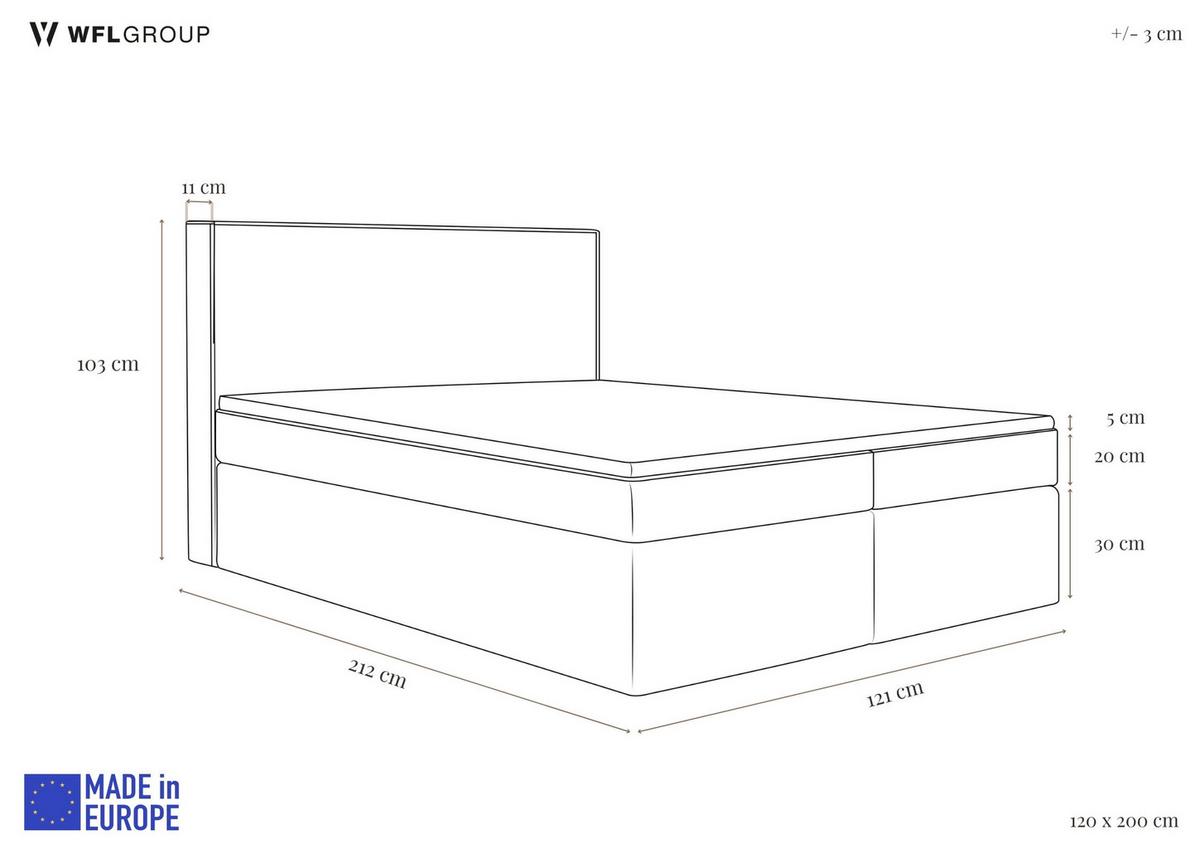 BOXBETT Terra mit Bettkasten, Boucle Creme, Weiß 120/200 cm – 7-Zonen Taschenfederkern-Matratze & Komfortschaum-Topper - Beige/Weiß, Holz/Holzwerkstoff (120/200cm) - WFL GROUP