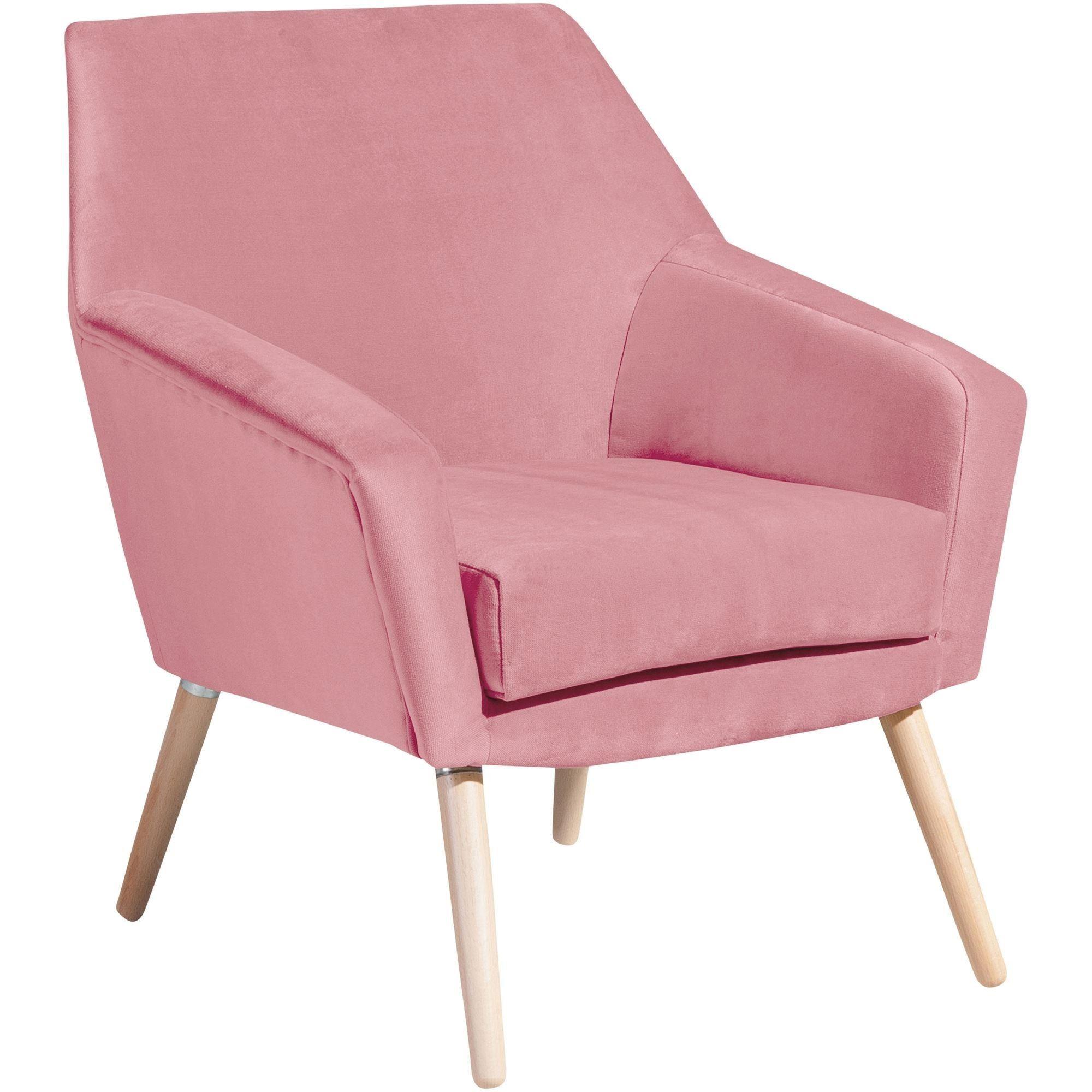 SESSEL Kachka Bezug Samtvelour Buche natur / rosé - Buchefarben/Rosa, Kunststoff (71/81/67cm) - 58aufmkessel