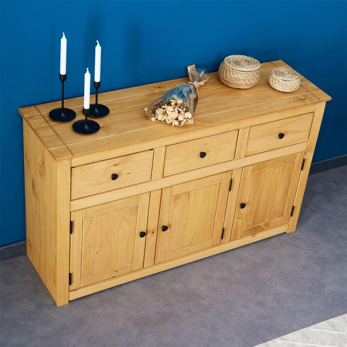 SIDEBOARD CANCUN gebeizt/gewachst - Kieferfarben, Holz (135/80/40cm) - CARO-Möbel