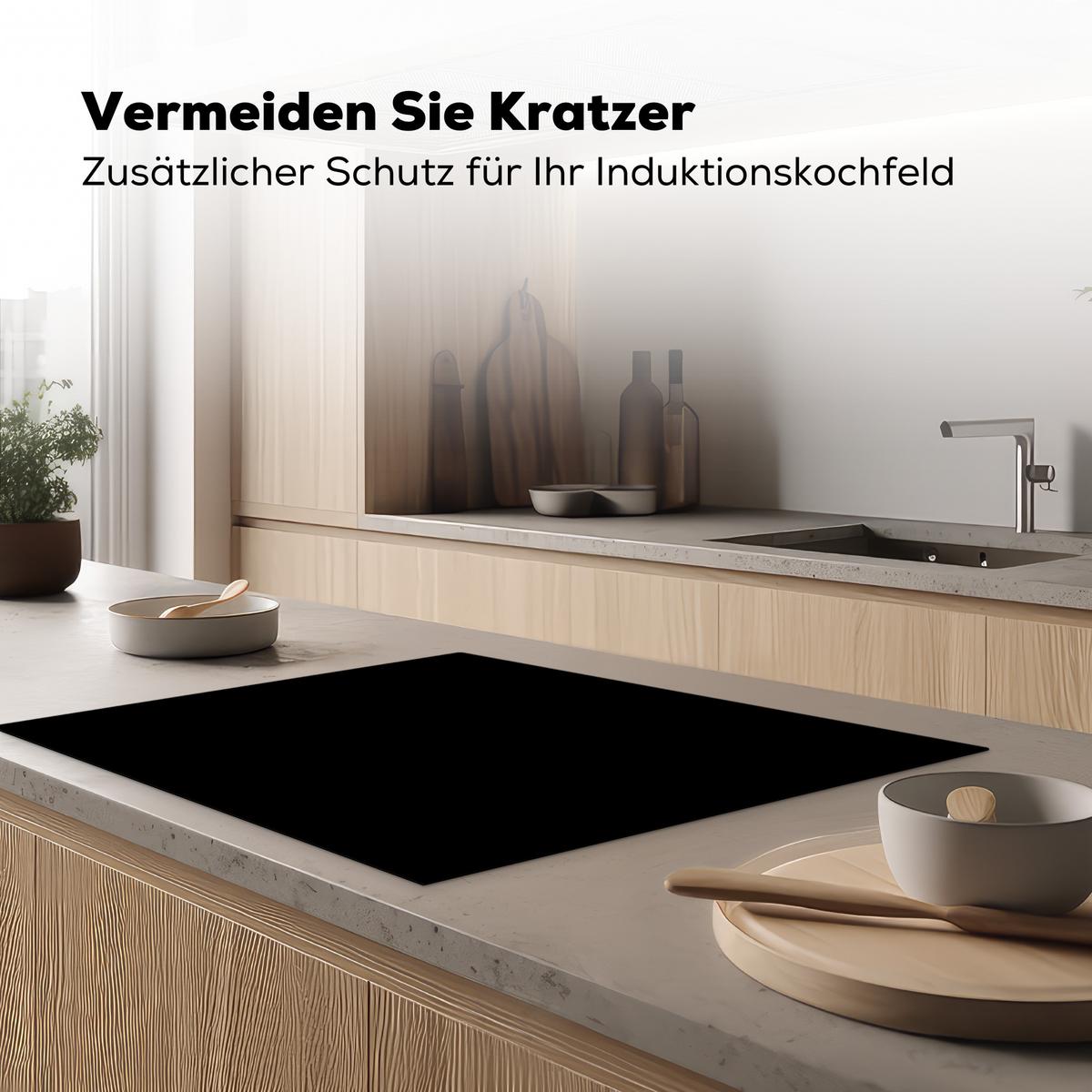 HERDABDECKPLATTE Schwarz - Einfarbig Induktionsmatte 77x59 cm - Schwarz, Kunststoff (77/59/0.2cm) - MuchoWow