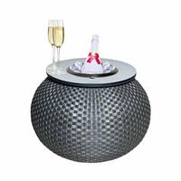 3-IN-1 LOUNGETISCH MIT EDELSTAHL-KÜHLER Milano Anthrazit/Champagner 40 cm - Champagner/Anthrazit, Kunststoff/Metall (55/55/40cm) - COOTAB Cooler Table