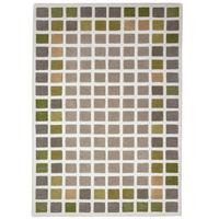 WOLLTEPPICH handgetuftet HAMPS, Quadratraster, Erdtöne-Grün, 200 x 290 cm - Grün, Textil (200/290cm) - KADIMA DESIGN