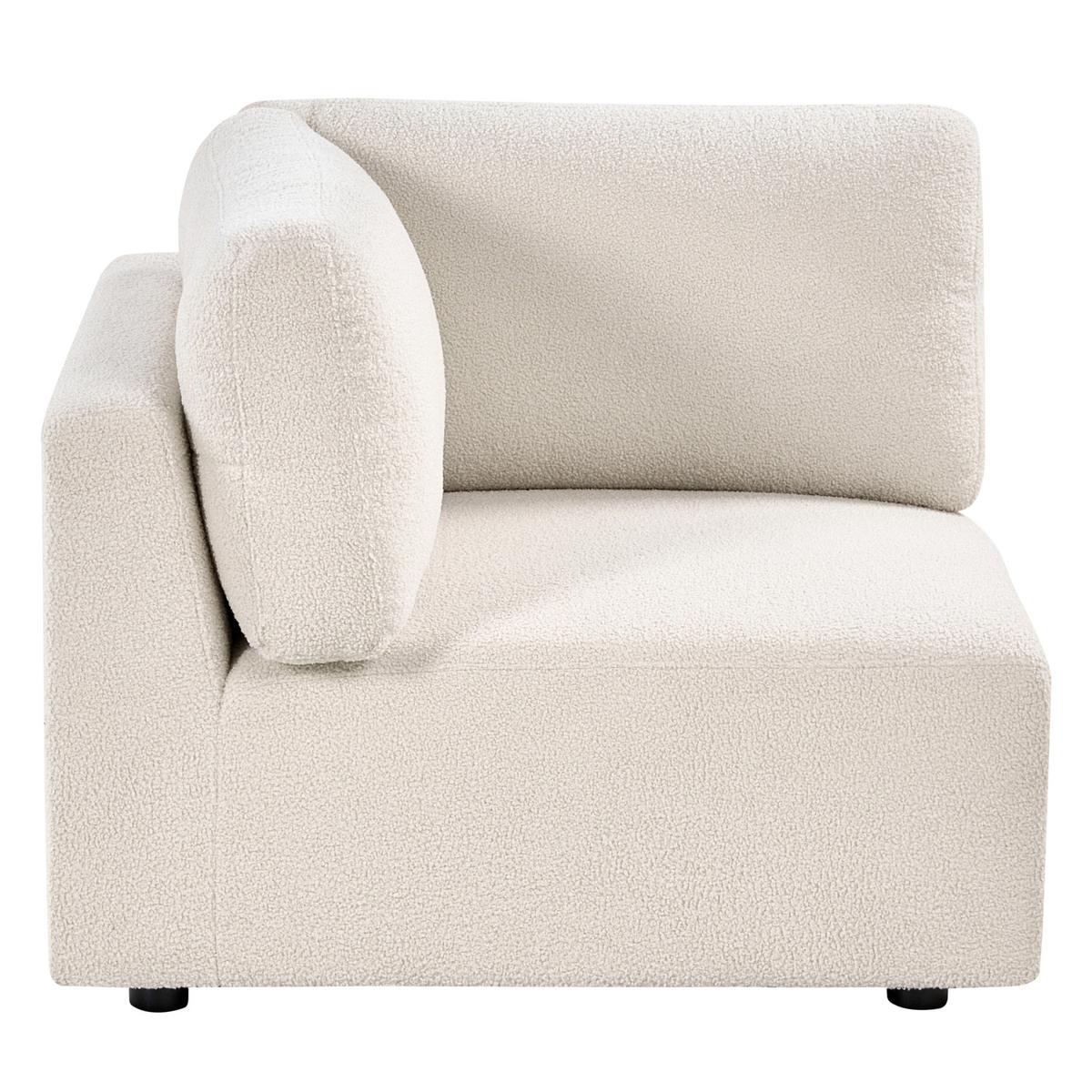 ECKMODUL Bouclé Cremeweiß Kivvik - Creme, Textil (97/80/97cm) - Beliani