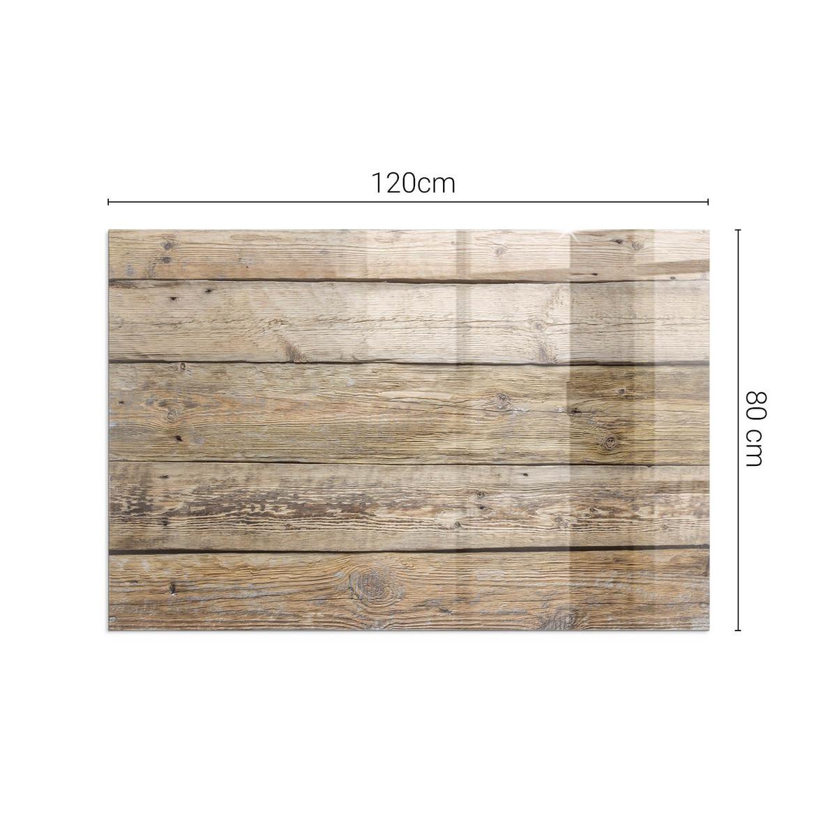 GLASPLATTE für Kamin 120x80 cm - Beige, Glas (120/80/0.4cm) - TULUP
