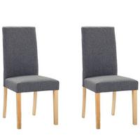 ESSZIMMERSTUHL 2er-Set Polsterbezug Grau Broadway - Grau, Holz/Textil (42/93/59cm) - Beliani