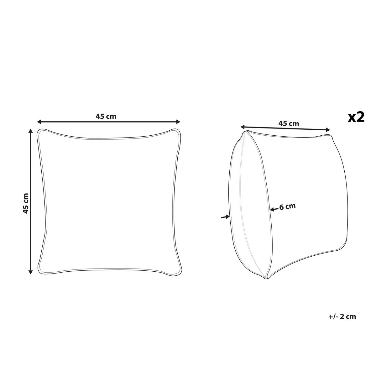 DEKOKISSEN 2er-Set Dunkelgrün 45/45 cm Azami - Dunkelgrün, Naturmaterialien/Textil (45/45cm) - Beliani