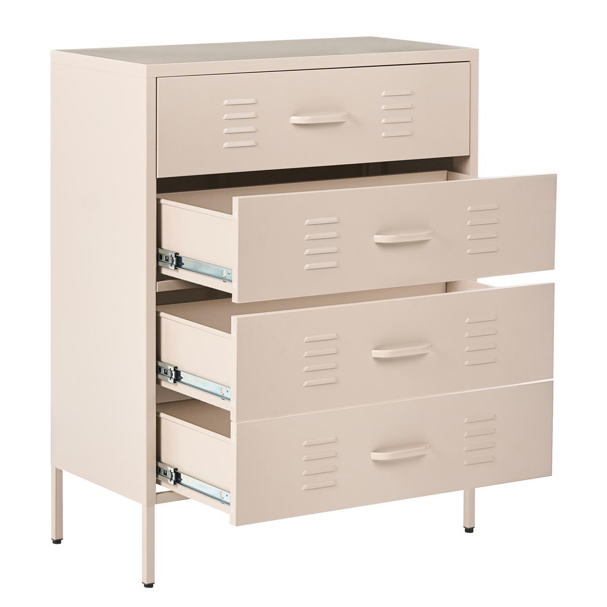 KOMMODE Metall Beige Enago - Beige, Metall (80/102/40cm) - Beliani