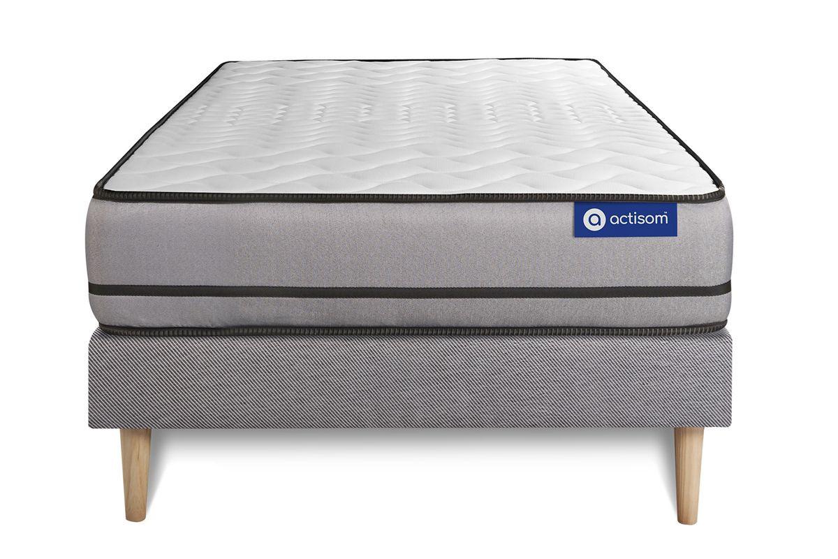 BETT Actimemo night Memory-Schaum 80 x 200 cm h4 - Kit Bettgestell Grau - Beige/Grau, Karton/Holz (80/200cm) - ACTISOM