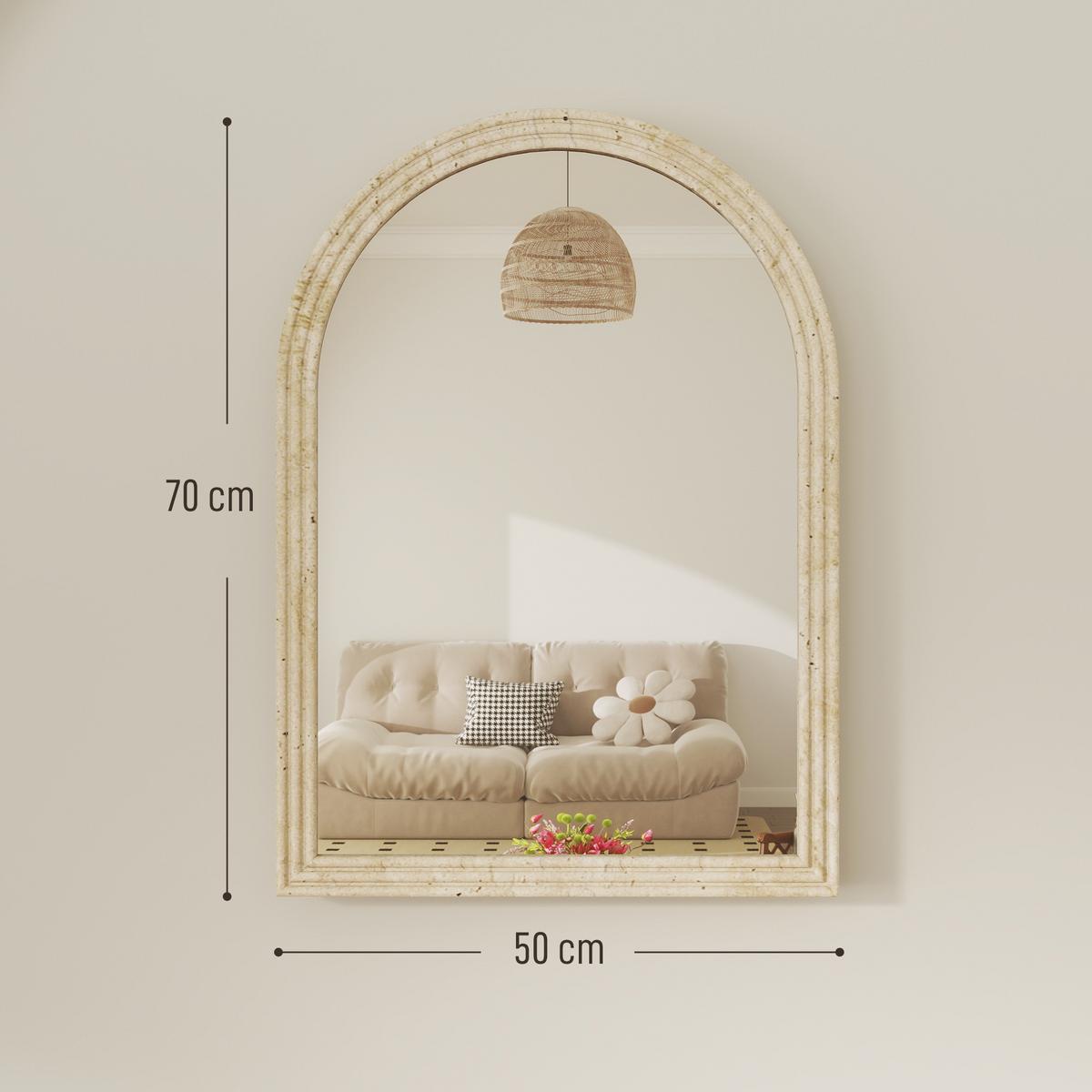 WANDSPIEGEL Polystyrol Glas Beige - Beige, Glas/Kunststoff (2/70/50cm) - HOMCOM
