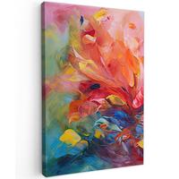 LEINWANDBILD Ölgemälde - Kunst - Abstrakt - Farbenfroh Deko Wohnzimmer 20x30 cm - Altrosa, Textil (20/30cm) - MuchoWow