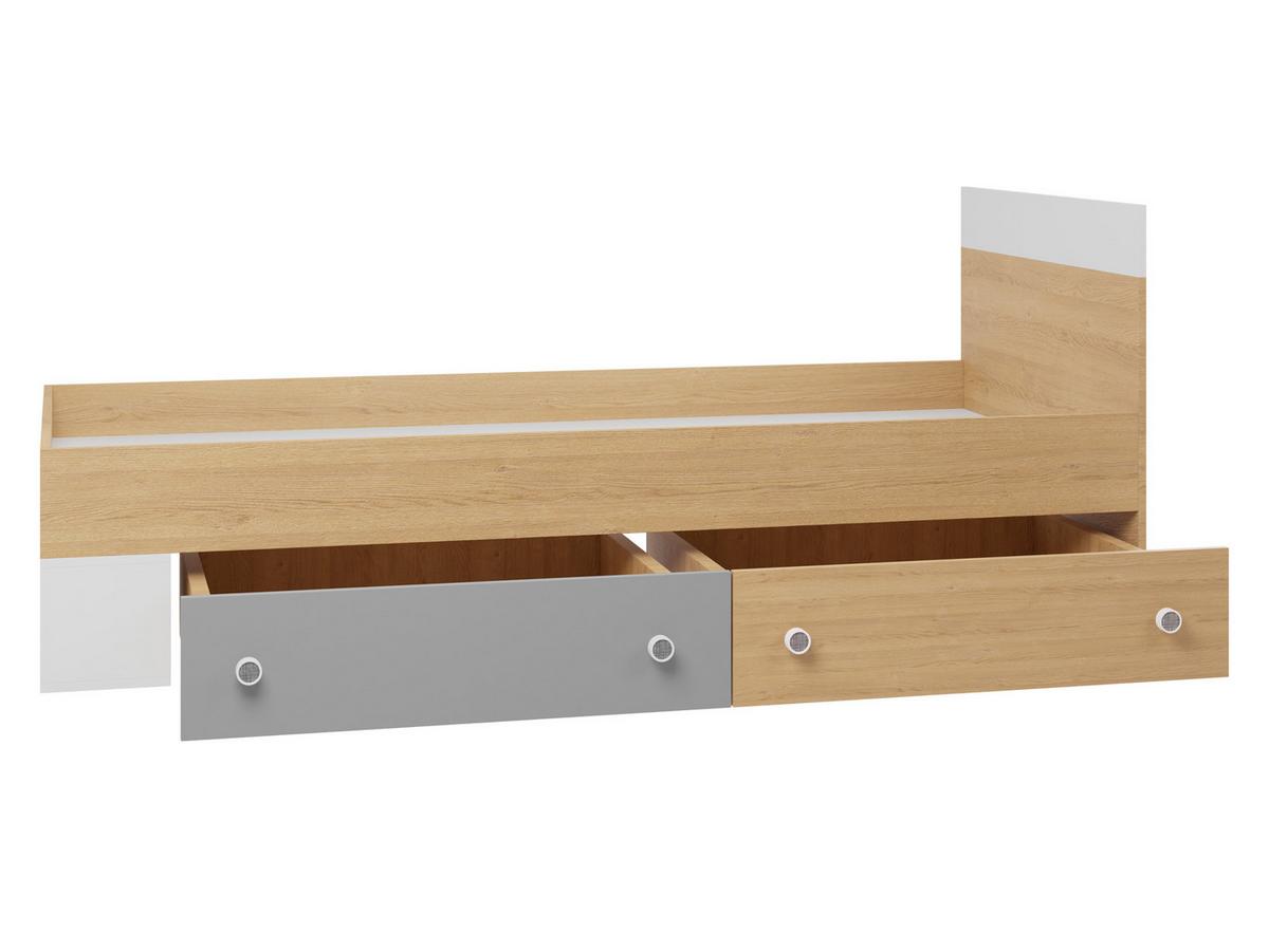 JUGENDBETT Pixel PX14/15 L/P - Eichefarben/Weiß, Holzwerkstoff (90/200cm) - MIRJAN24