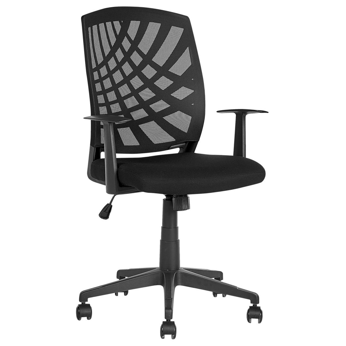 BÜROSTUHL Polyester Schwarz Bonny - Schwarz, Kunststoff/Textil (66/97/47cm) - Beliani