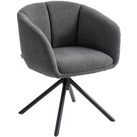 ARMLEHNENSTUHL Loungesessel mit Armlehne, 360° Drehfunktion, Leinenoptik, Dunkelgrau - Dunkelgrau, Textil (58.5/78.5/59cm) - HOMCOM