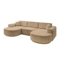 WOHNLANDSCHAFT MARI-U1-v2 - 303x171x83 cm Taupe Velours - Taupe, Holzwerkstoff/Textil (303/83/171cm) - ALTDECOR