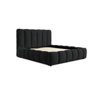 POLSTERBETT Doppelbett Heda In Stoff Boston - Schwarz, Holzwerkstoff/Textil (140/200cm) - Fun Möbel