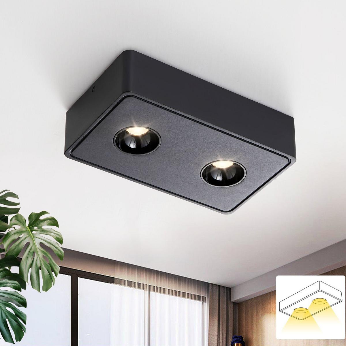 LED-STRAHLER Chopper 22.2/13.2/5.5cm - Schwarz, Metall (22.2/13.2/5.5cm) - ZMH