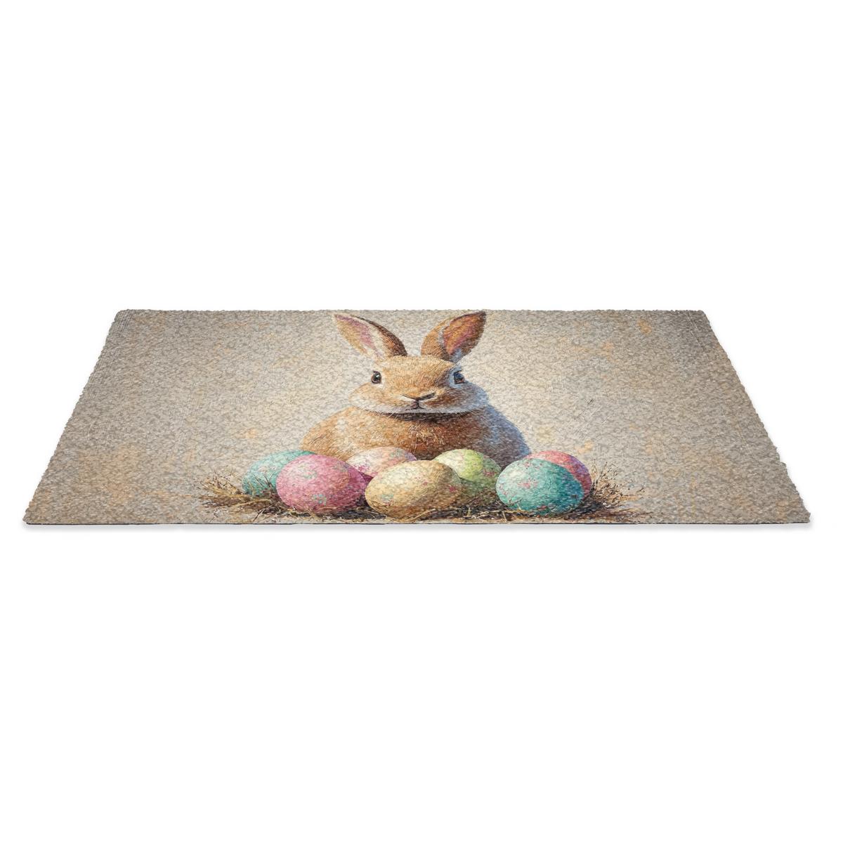 FUSSMATTE Osterhase - Pastell - Eier Schmutzmatte 60x40 cm - Beige/Multicolor, Kunststoff (40/60cm) - MuchoWow