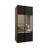 SCHWEBETÜRENSCHRANK 245,5/120/64 2-türig - Schwarz/Eiche Artisan, Holz/Metall (120/245/64cm) - Abiks Möbel