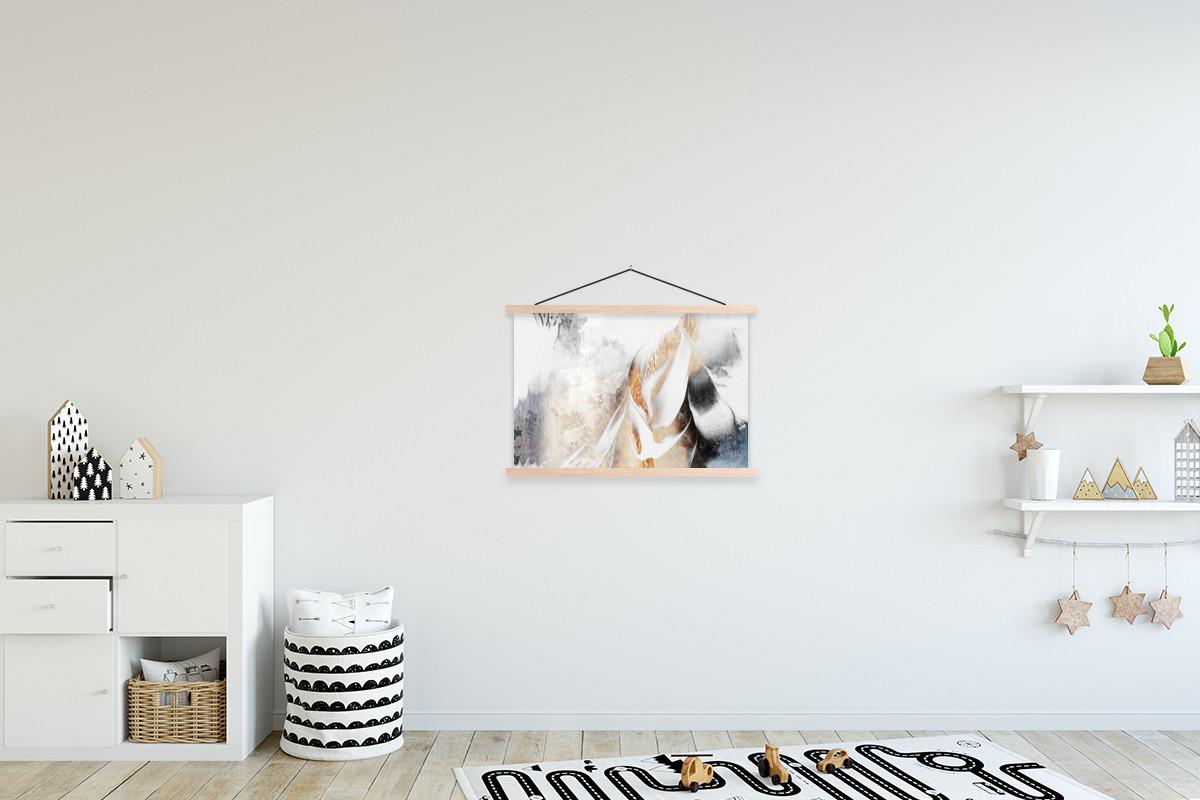 POSTER MIT MAGNETLEISTEN Luxus - Abstrakt - Gold - Weiß Wandbilder 60x40 cm - Goldfarben, Textil (60/40/0.15cm) - MuchoWow