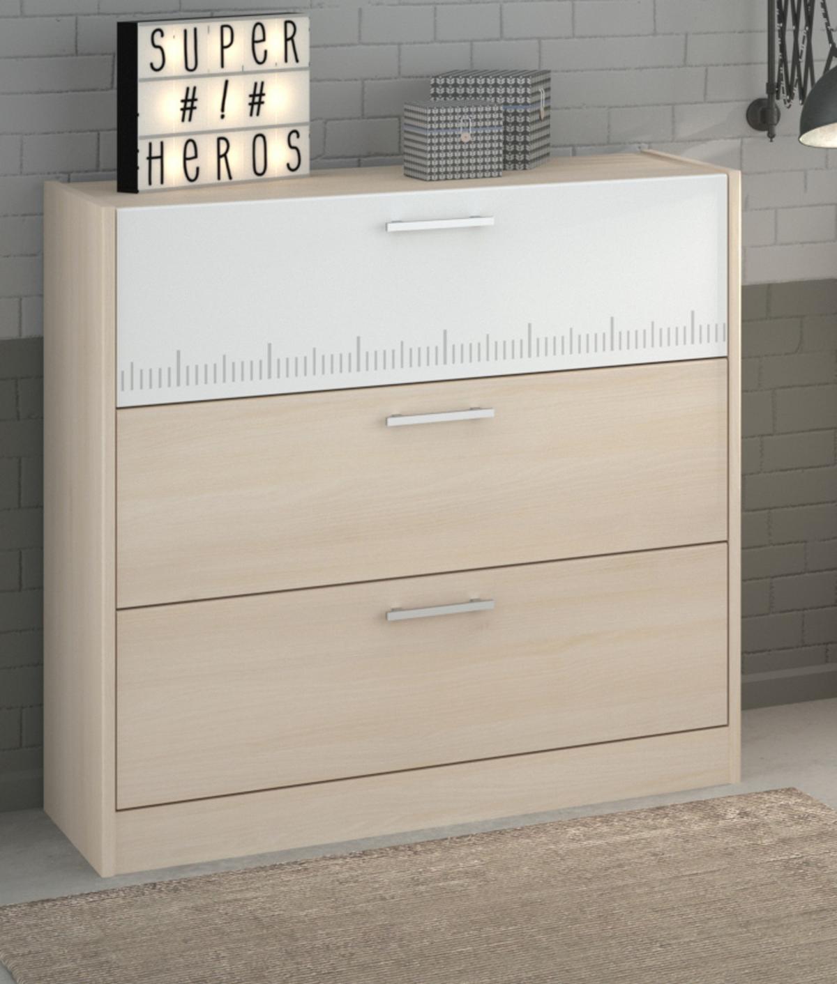 JUGENDZIMMER Set Kleiderschrank Kommode Schreibtisch Bett 160cm - Silberfarben/Weiß, Holz/Holzwerkstoff (160/179/52cm) - Parisot Meuble