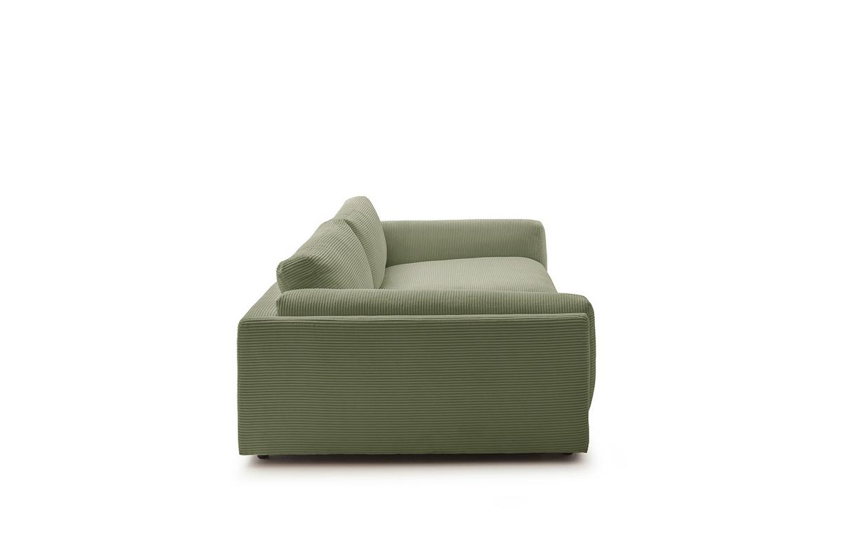 BIG SOFA RAINA Grün Cord - Schwarz/Olivgrün, Kunststoff/Textil (254/85/150cm) - KAWOLA
