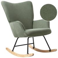 SCHAUKELSESSEL Cord Dunkelgrün Arset - Olivgrün, Textil (71/104/83cm) - Beliani